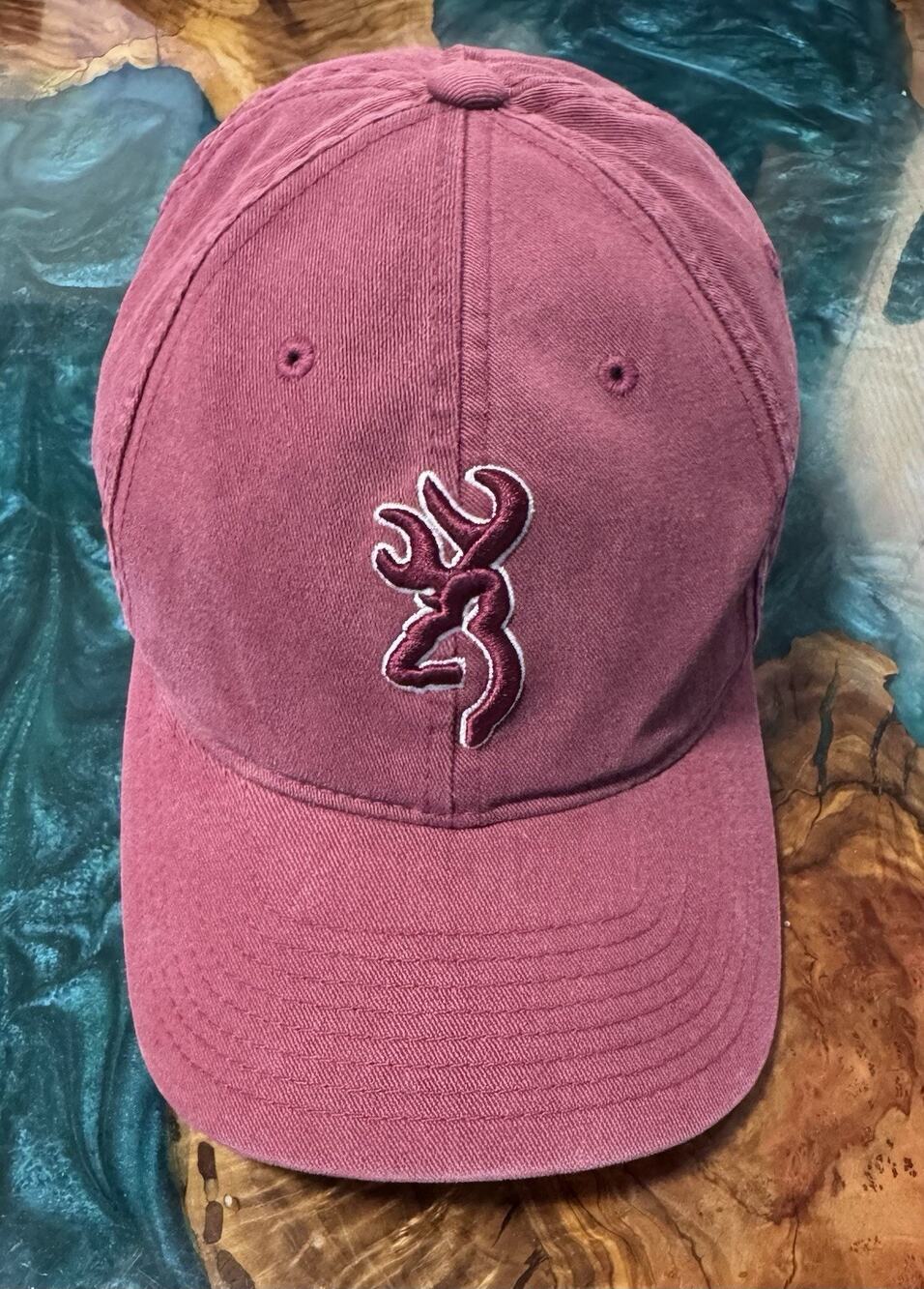 Browning Hat / Cap Embroidered Strap Back Maroon Flexfit L/XL HUNTING
